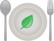 Logo showing a plate with a single leaf, indicating this is the portion size review section